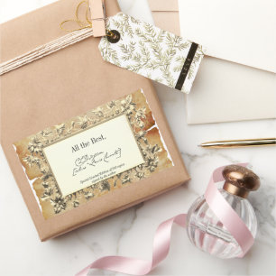 Fancy Floral Signature Author BookPlate Template Rectangular Sticker