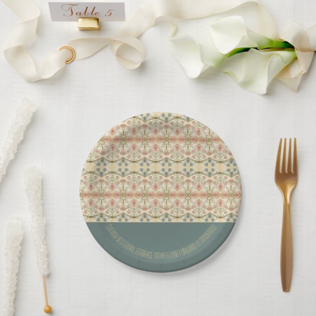 Fancy Floral Special Celebration Paper Plate (Wedding)