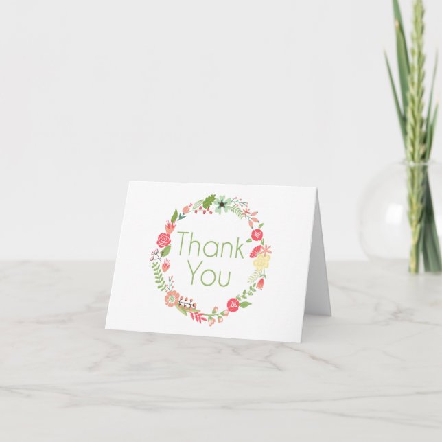 Fancy Floral Thank You Card (Front)