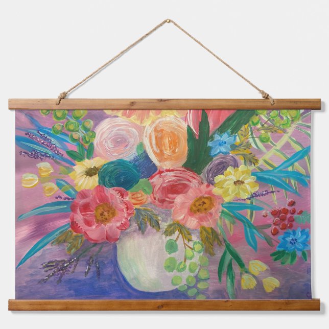 Fancy Floral wall hanging Hanging Tapestry (Front)