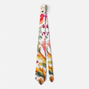 Fancy Florentine Design Watercolor Leaves Tie