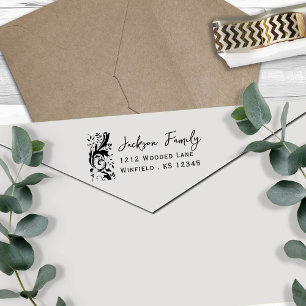 Fancy Flourish Family Return Address  Self-inking Stamp