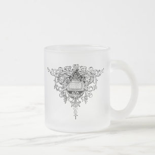 Fancy Flourish Frosted Glass Mug