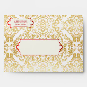 Fancy Flourishes Golden Indian Arabic Envelope