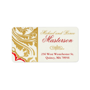 Fancy Flourishes Golden Indian Wedding Labes Label