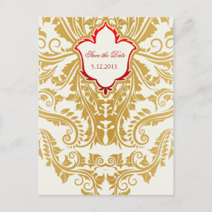Fancy Flourishes Golden Wedding Save the Dates Announcement Postcard