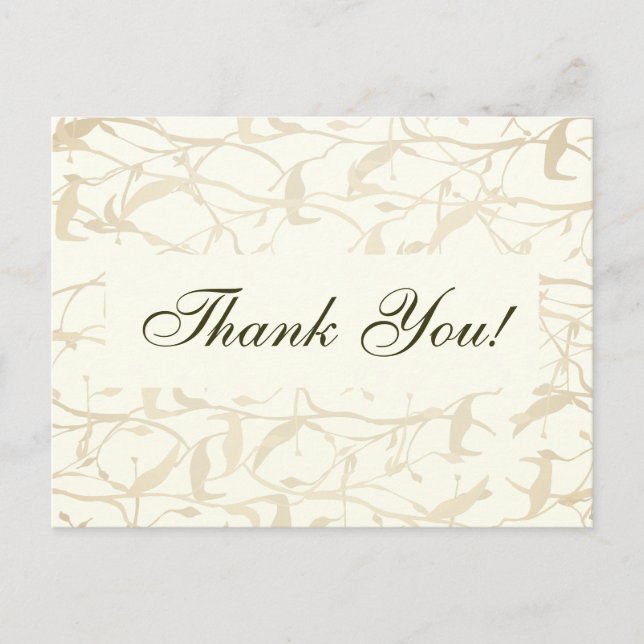 Fancy Foliage Thank You Postcard (Front)