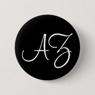 Fancy Font: Black and White 6 Cm Round Badge