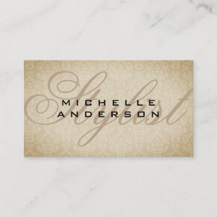 Fancy Font Damask Pattern Business Card