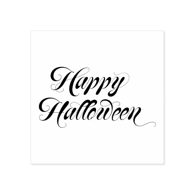 Fancy Font Happy Halloween Rubber Stamp (Imprint)