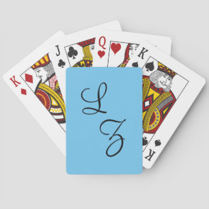 Fancy Font Light Blue and Black Playing Cards
