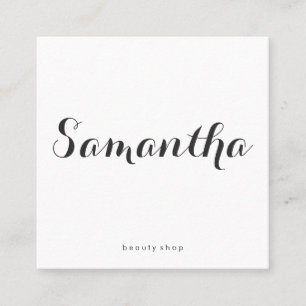 Fancy Font Minimalist Square Business Card
