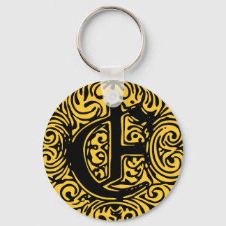 Fancy Font Monarchia E, Letter E, Alphabet E Key Ring