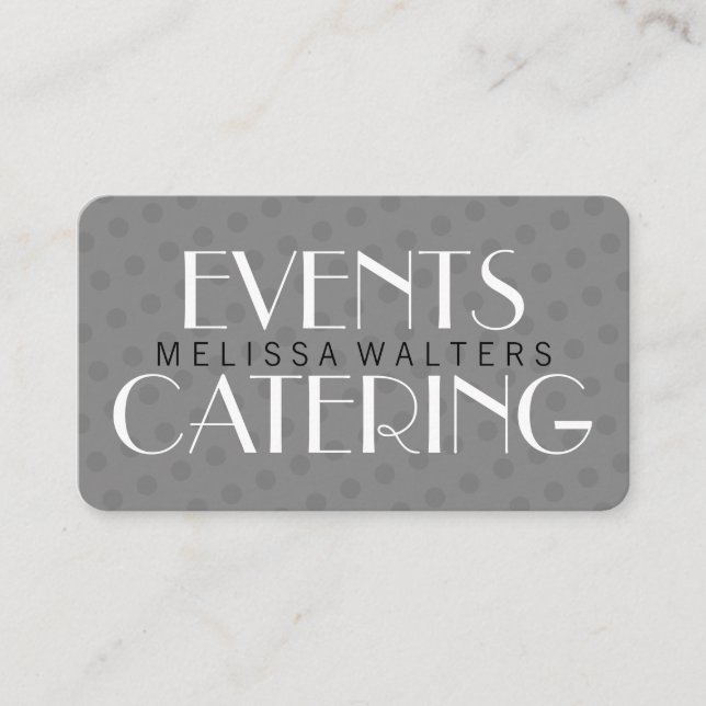Fancy Font / Polka Dots Business Card (Front)