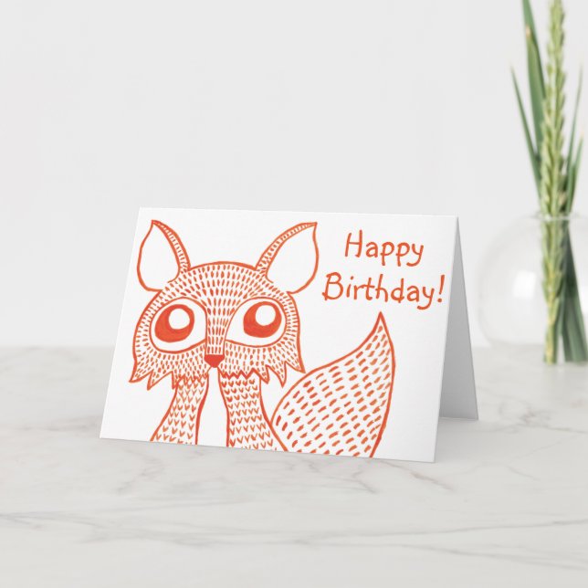 Fancy Fox Greetings Card: Happy Birthday! Card (Front)