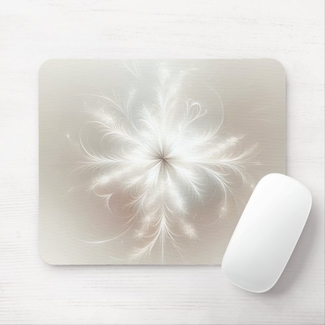 Fancy Fractal Snowflake Mouse Mat (With Mouse)