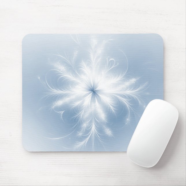 Fancy Fractal Snowflake Mouse Mat (With Mouse)