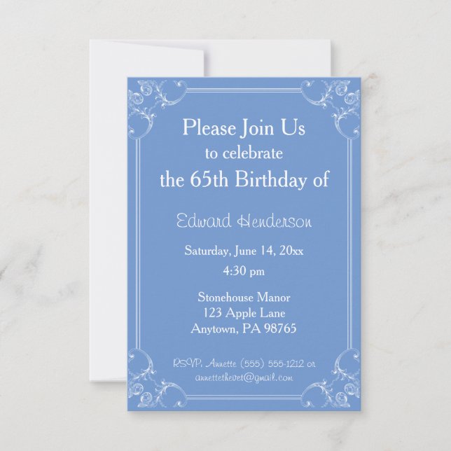 Fancy Frame Customisable Birthday Invitation (Front)
