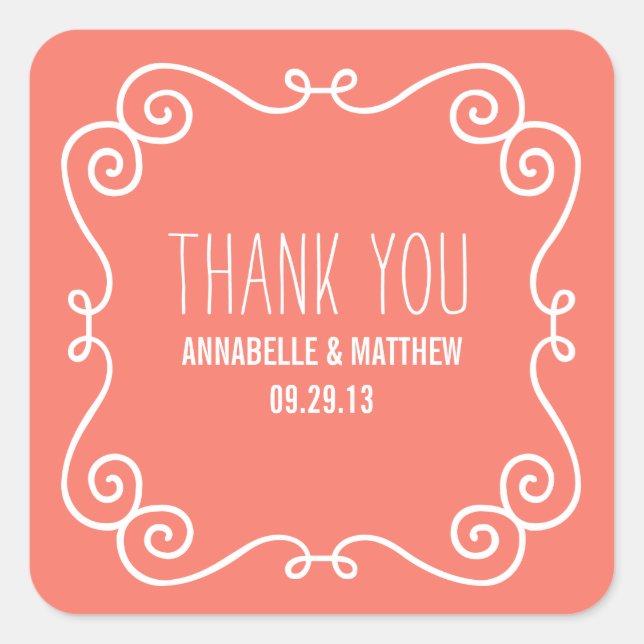Fancy Frame Wedding Favour Labels (Front)