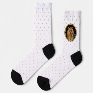 Fancy Frame Yorkshire Terrier Yorkie Portrait Cute Socks