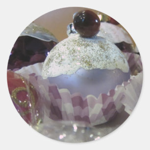 Fancy Frosted Cupcake Classic Round Sticker