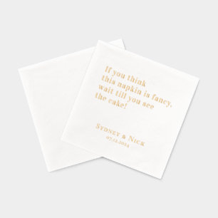 Fancy   Funny Personalised Wedding Gold Foil Napkins