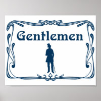 Fancy Gentlemen Restroom Sign