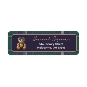 Fancy Girl Bear R.L. theme return address label