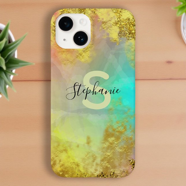 Fancy Glam Abstract Gold Metallic Foil Glitter Case-Mate iPhone Case (Creator Uploaded)