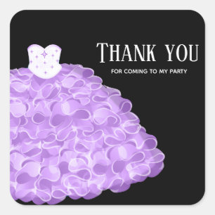 Fancy Glam Gown Dresses Square Sticker