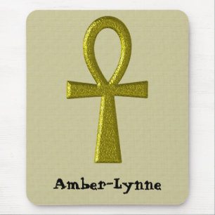 Fancy Gold Ankh Mousepad
