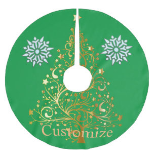 Fancy Gold Christmas Tree Thunder_Cove  Brushed Polyester Tree Skirt