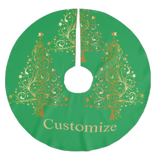 Fancy Gold Christmas Tree Thunder_Cove Brushed Polyester Tree Skirt