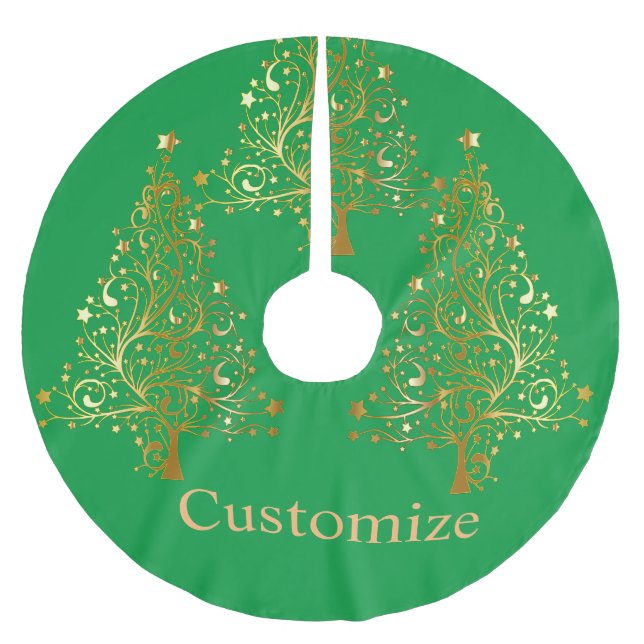 Fancy Gold Christmas Tree Thunder_Cove  Brushed Polyester Tree Skirt (Front)