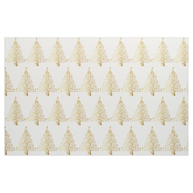 Fancy Gold Christmas Tree Thunder_Cove Fabric (Fat Quarter)