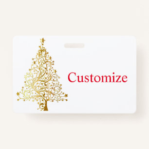 Fancy Gold Christmas Tree Thunder_Cove ID Badge