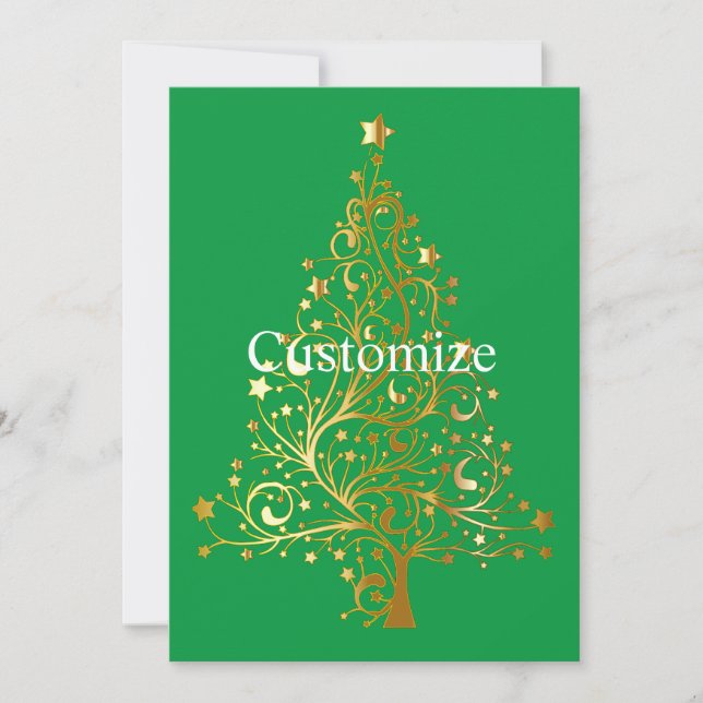 Fancy Gold Christmas Tree Thunder_Cove  Invitation (Front)
