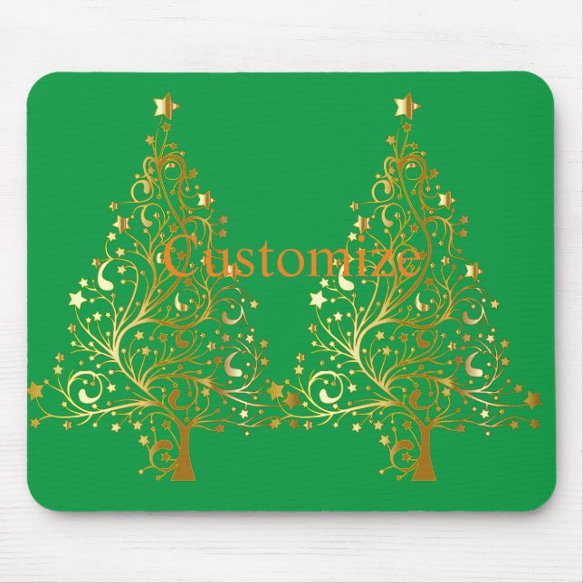 Fancy Gold Christmas Tree Thunder_Cove  Mouse Mat (Front)
