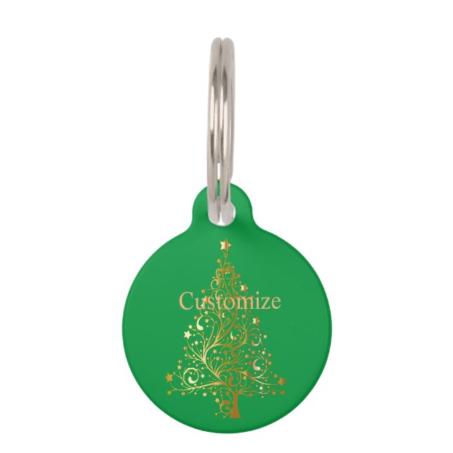 Fancy Gold Christmas Tree Thunder_Cove  Pet Tag (Front)