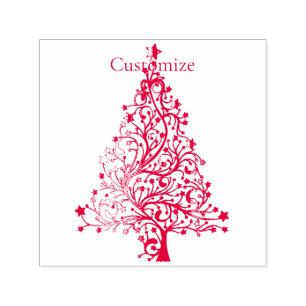 Fancy Gold Christmas Tree Thunder_Cove Self-inking Stamp