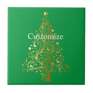 Fancy Gold Christmas Tree Thunder_Cove Tile