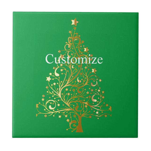 Fancy Gold Christmas Tree Thunder_Cove  Tile (Front)