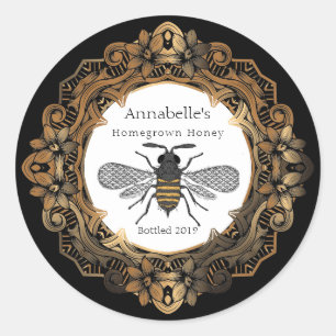 Fancy Gold Frame Honey Label