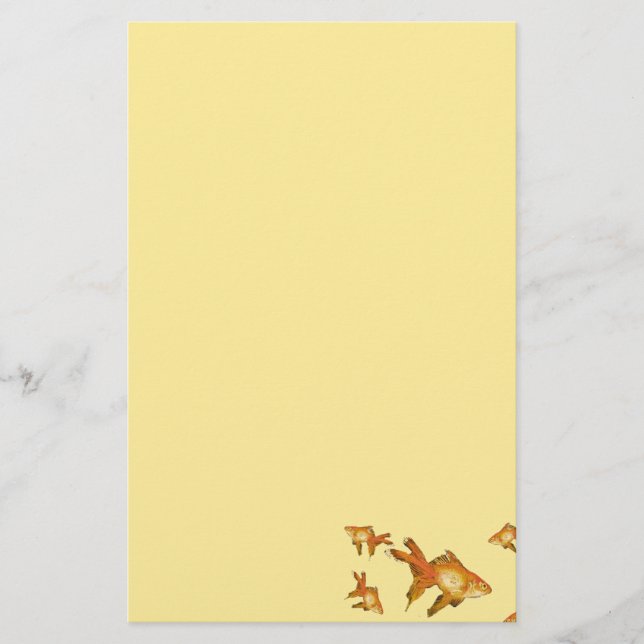 fancy gold goldfish swimming in aquarium stationery (Front)