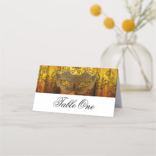 Fancy Gold Masquerade Escort Cards