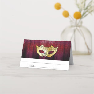 Fancy Gold Masquerade Escort Cards