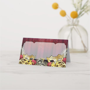 Fancy Gold Masquerade Name Cards