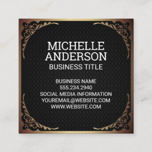 Fancy Gold Metallic Border Metal Background Loyalty Card