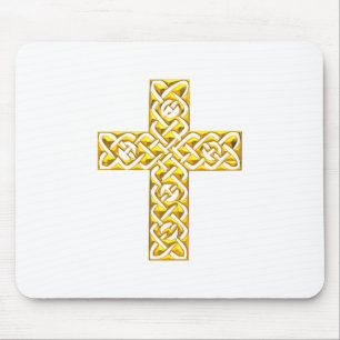 Fancy Golden Cross Mouse Mat