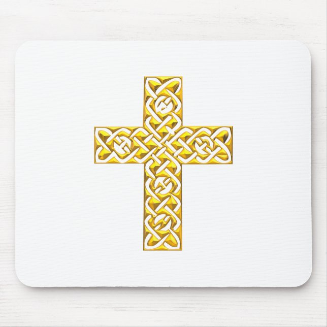 Fancy Golden Cross Mouse Mat (Front)